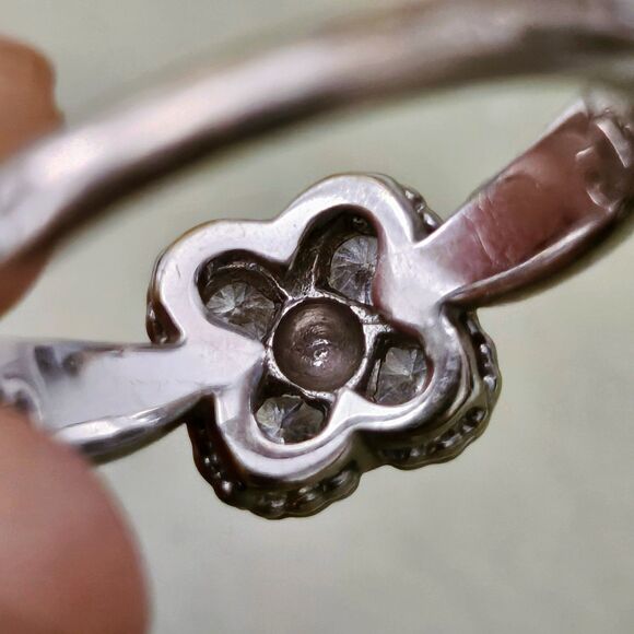 Vintage Van Cleef & Arpels ARNO Diamond 18k White Gold Alhambra VCA Clover Ring - Picture 5 of 11